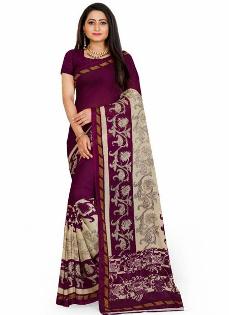 Purple Colour New Latest Designer Regular Wear Renial Saree Collection 1003